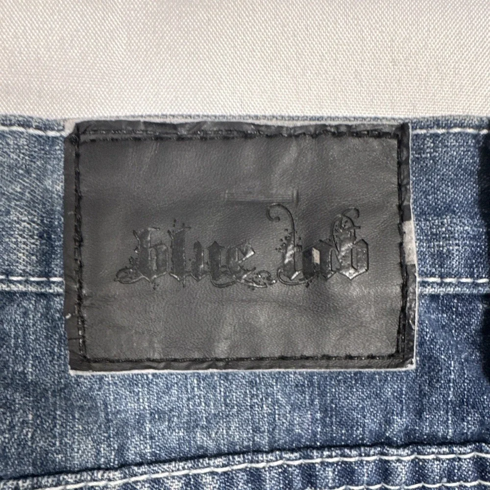 Blue Tab Men's Blue Medium Wash Denim Jeans Straight Regular Fit 5-Pocket
